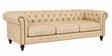 Heritage Leather Tufted Chesterfield 3+1 Seater Sofa Set In Leatherette With Golden Legs In Off-White Colour