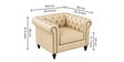 Heritage Leather Tufted Chesterfield 3+1 Seater Sofa Set In Leatherette With Golden Legs In Off-White Colour