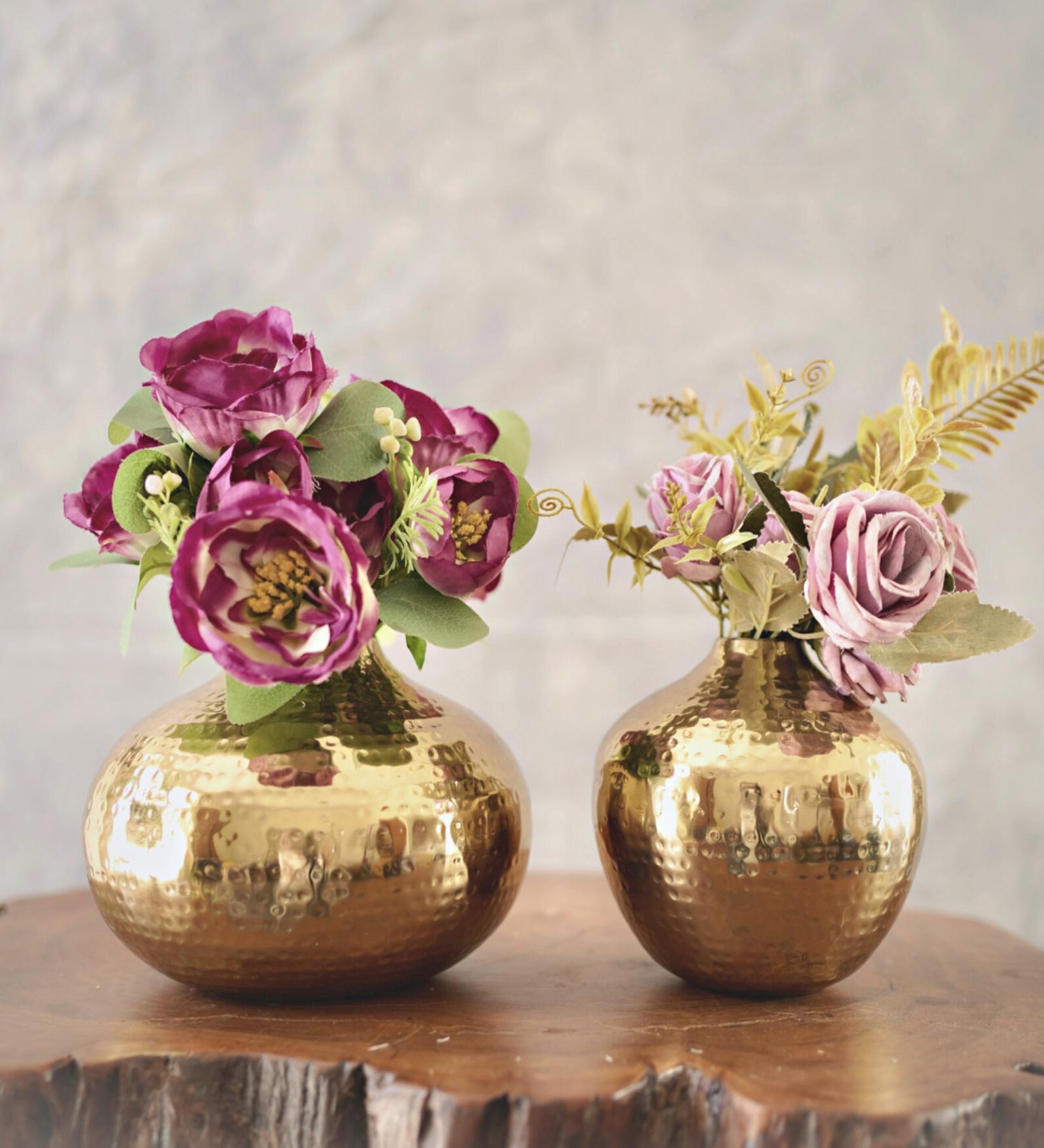 Lucan Gold Iron (Pack of 2) Vases