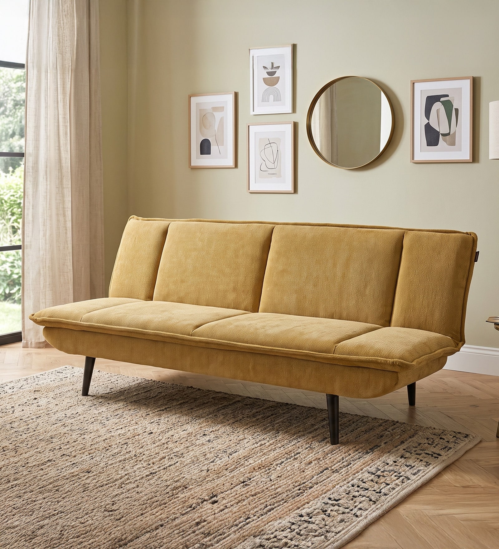 Lucca Sofa Cum Bed In Mustard Colour Lucca Sofa Cum Bed In Mustard Colour