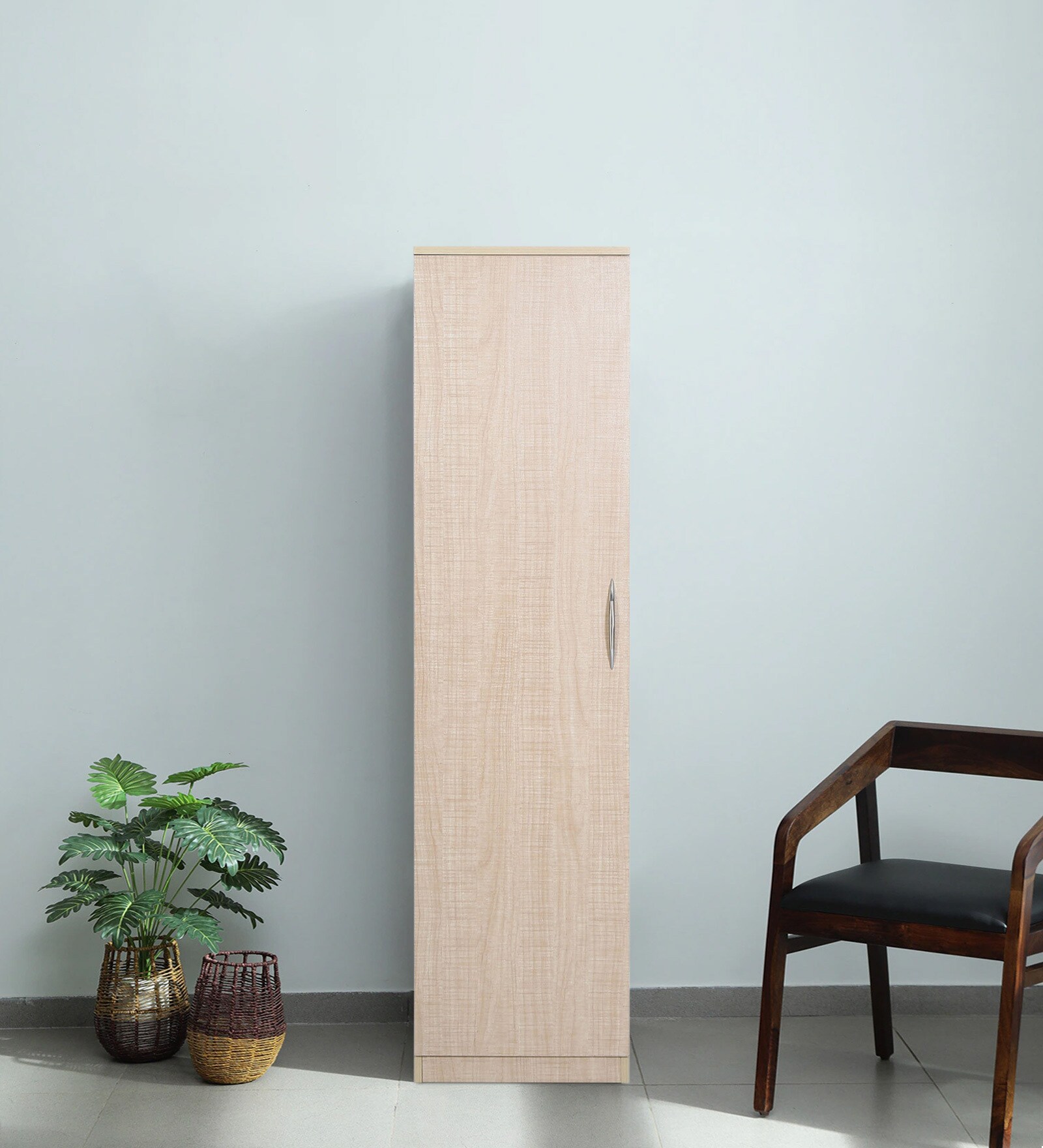 Lucena 1 Door Wardrobe in Light Choco Finish