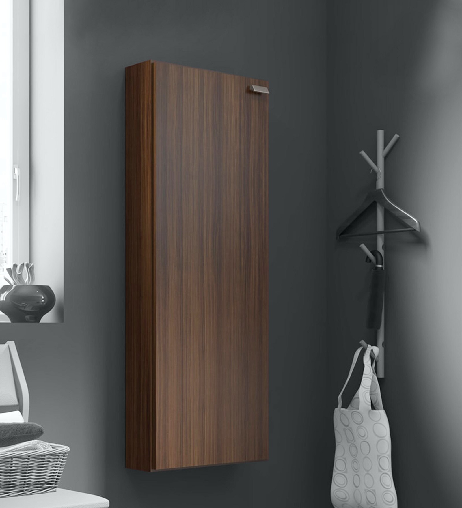 Lucia Shoe Cabinet In Walnut Finish