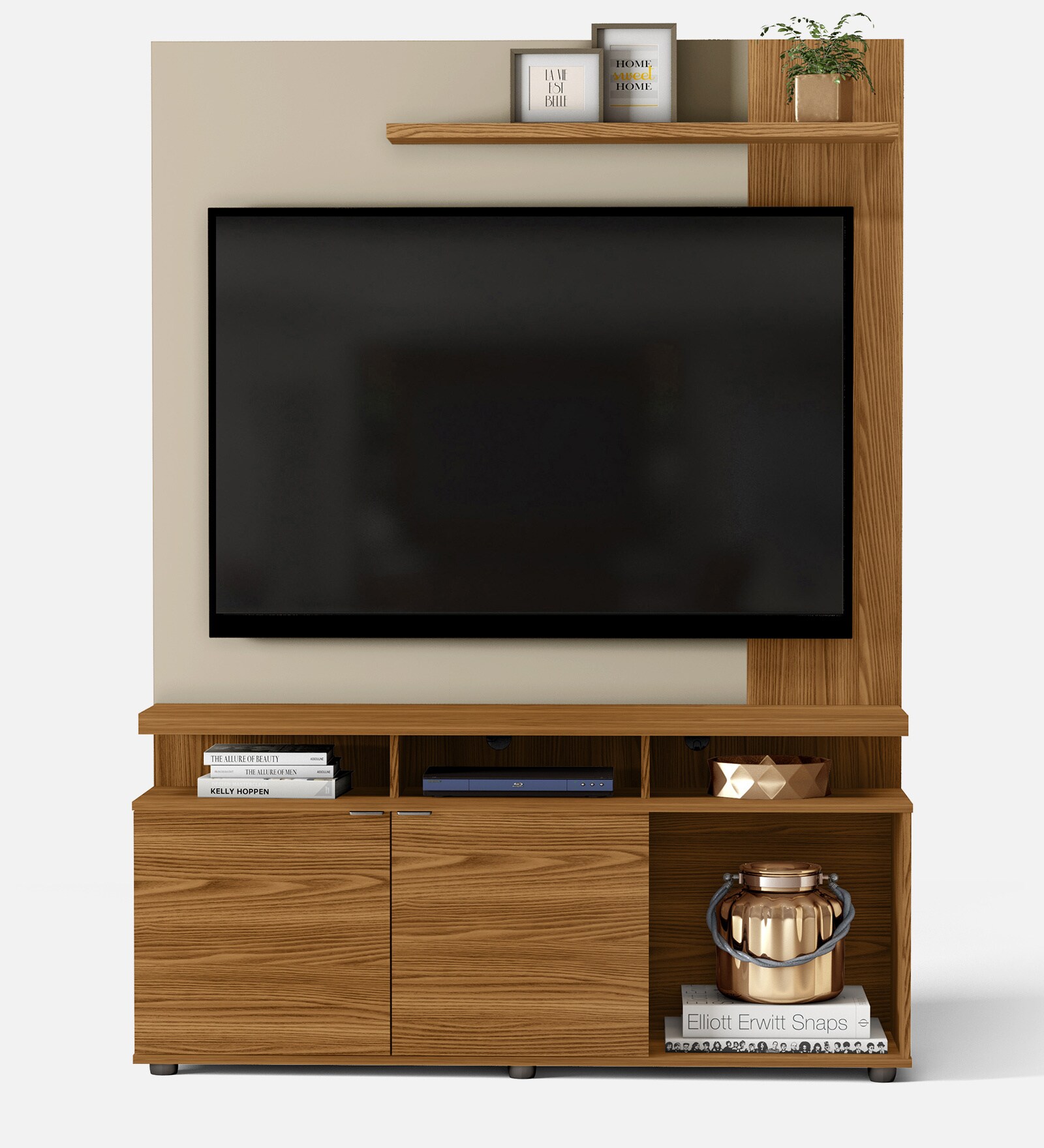 Lugo Entertainment Unit in Carvalho Nobre & Griz Finish