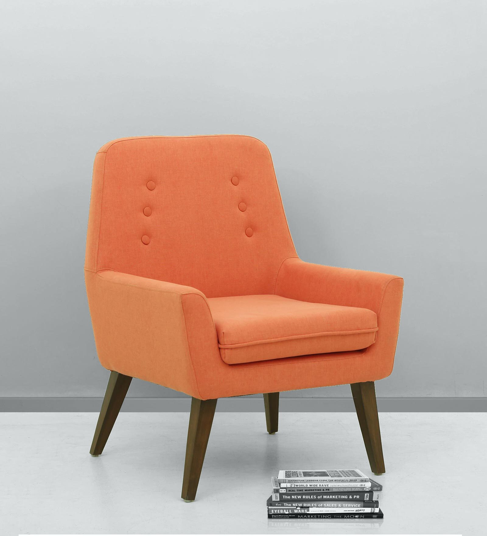 Lugo Fabric Lounge Chair in Rust Colour Lugo Fabric Lounge Chair in Rust Colour