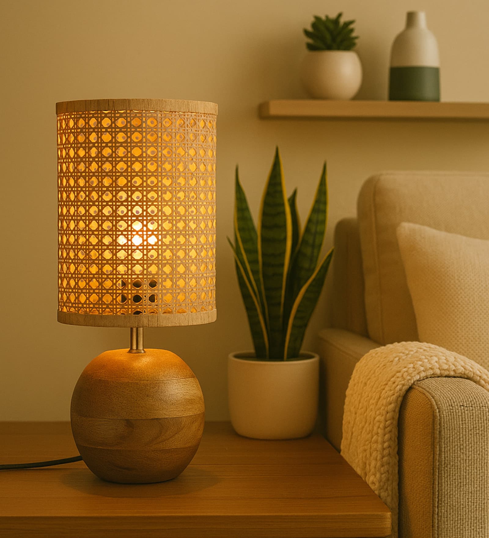 Lumi Rattan Table Lamp