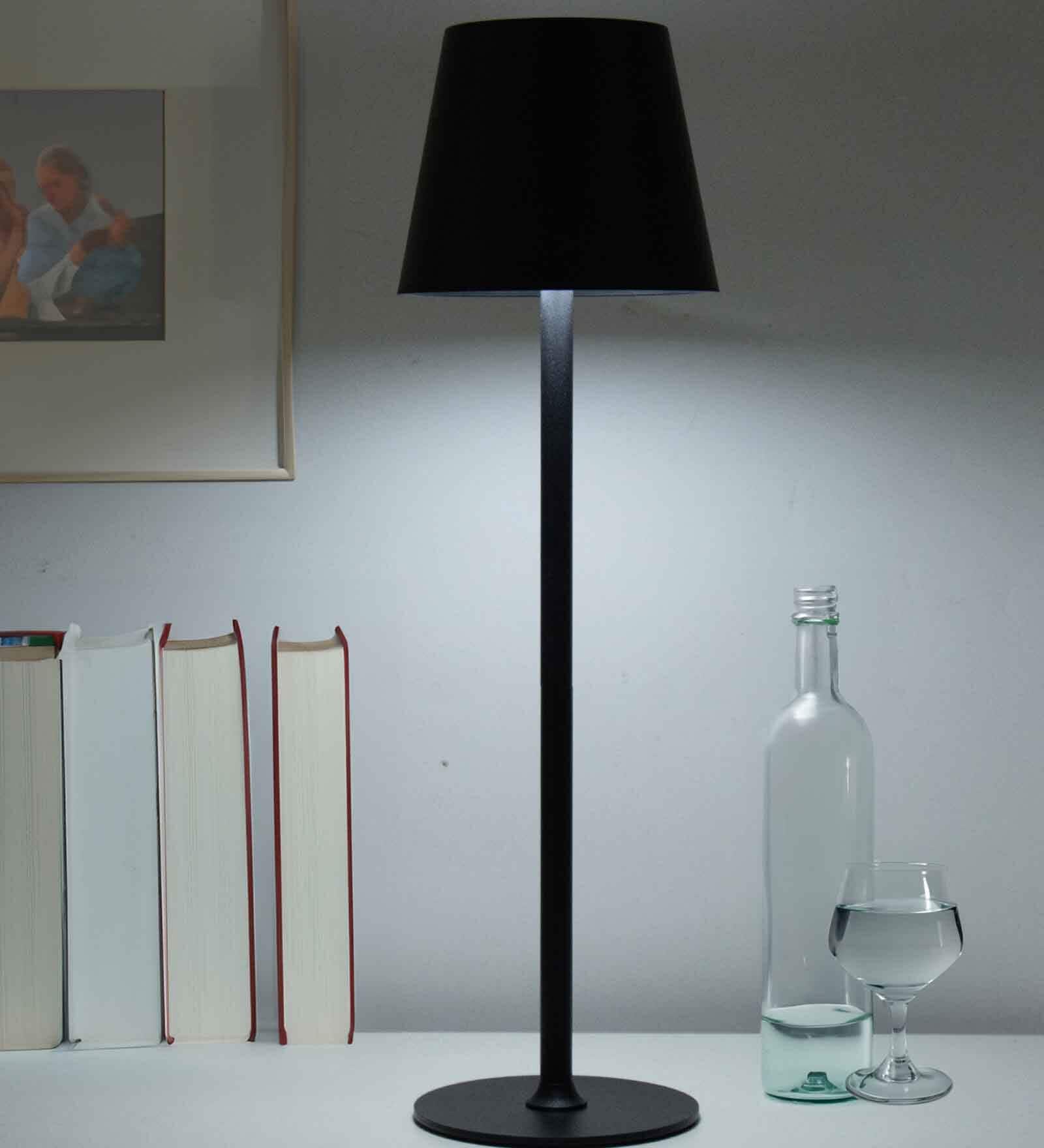 Lumia Cordless Touch Control Table Lamp   Black | Rechargeable LED Desk Lamp with 3 Light Modes & Adjustable Brightness | USB-C Charging | Vision-Safe Lighting for Home, Office, Bedroom