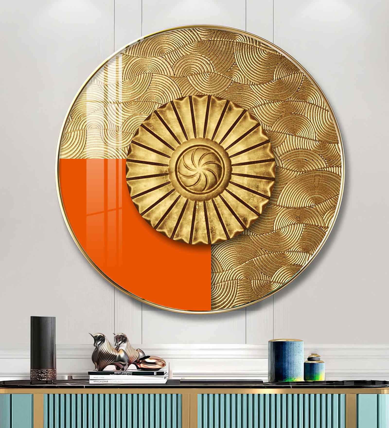 Luminous Dawn Acrylic Round Wall Art