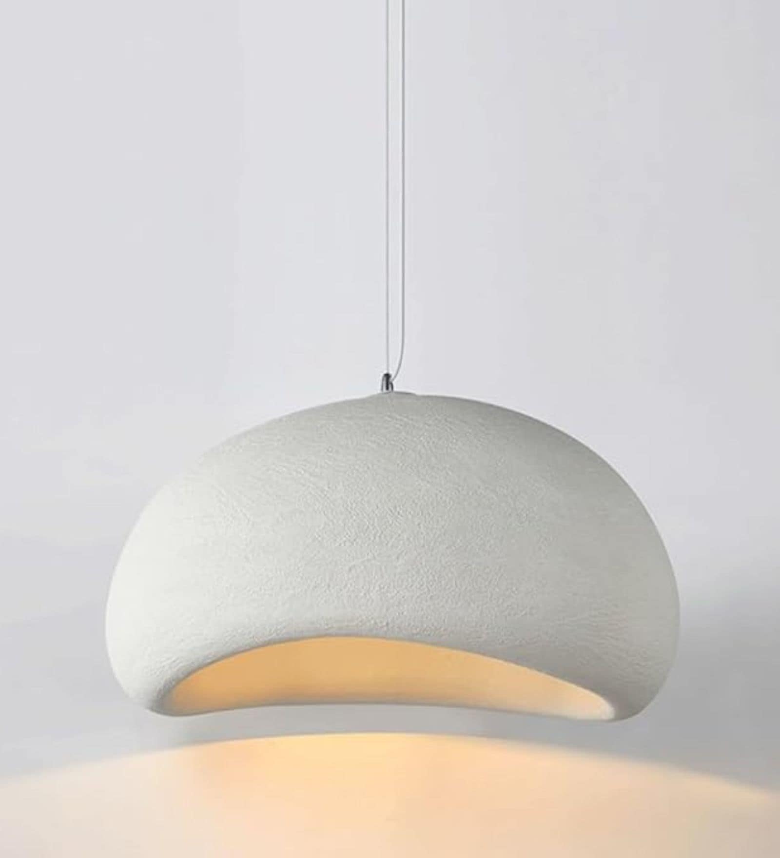 Luna Curve Pendant Light   Sculptural Cement Finish