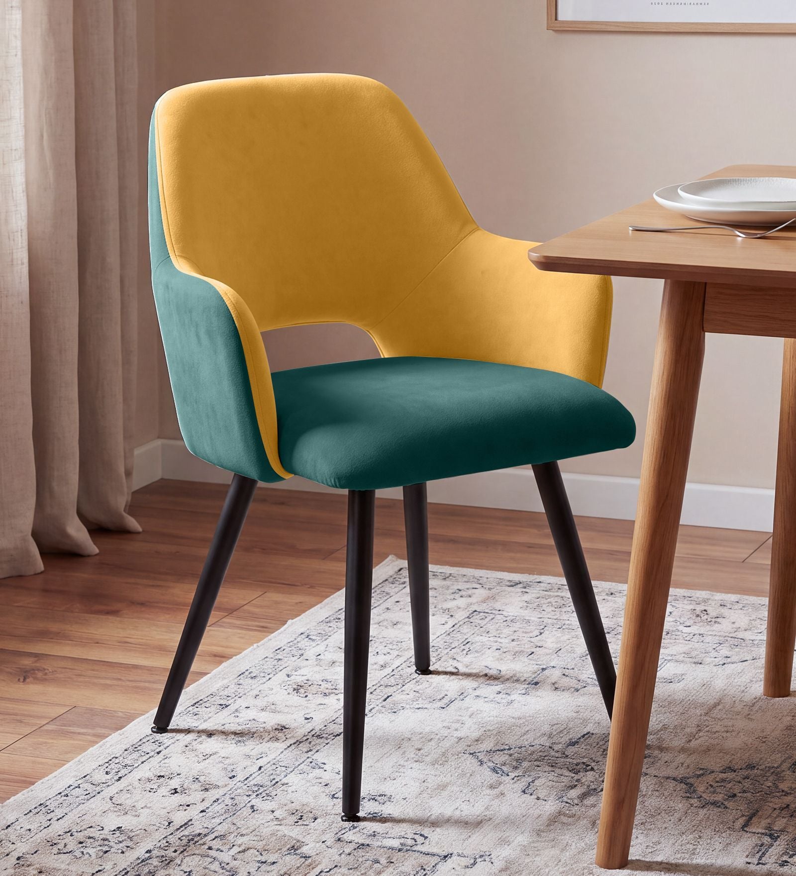 Luna Luxe Dining Chair In Green Colour