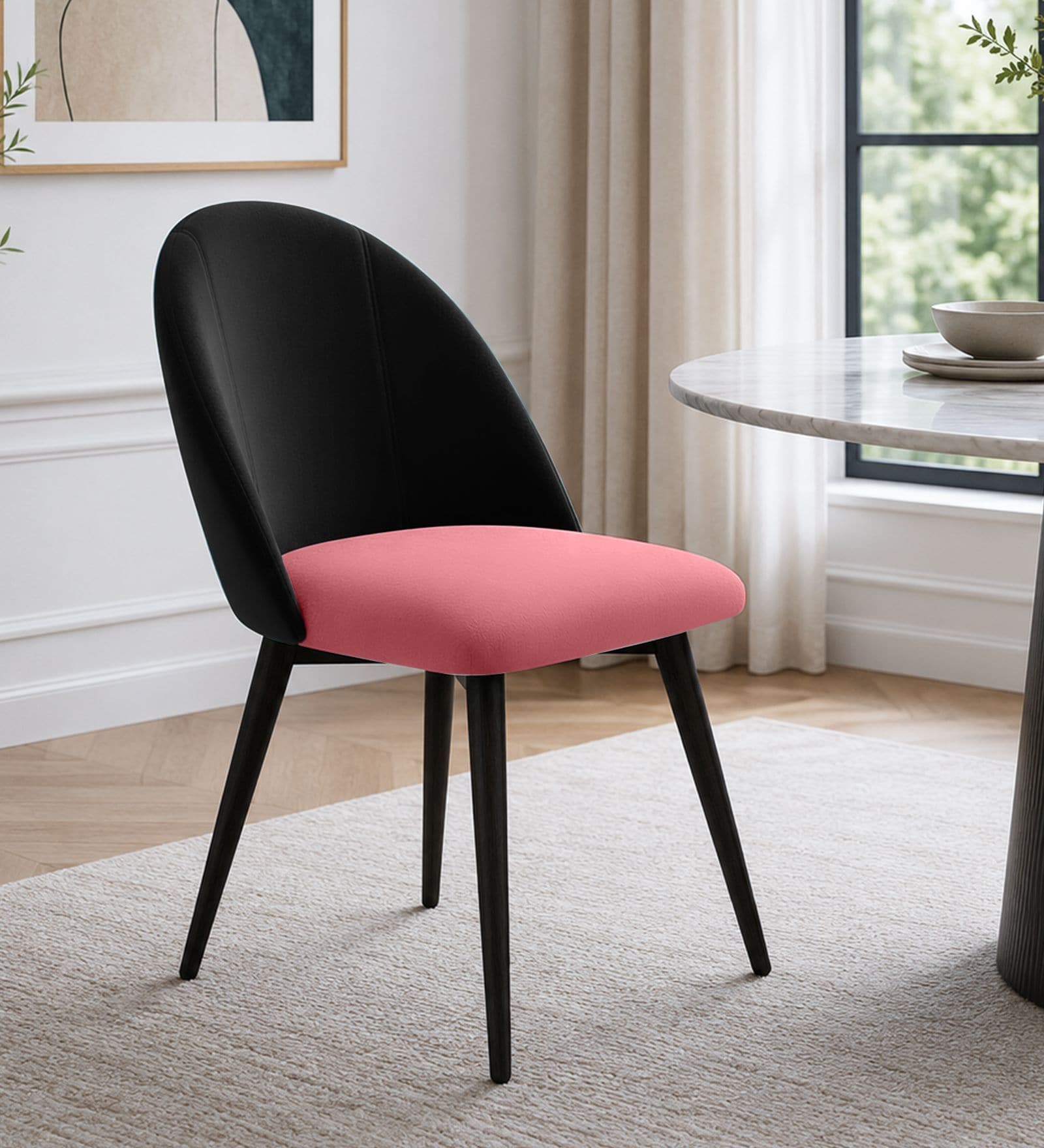Luna Luxe Dining Chair In Pink Colour