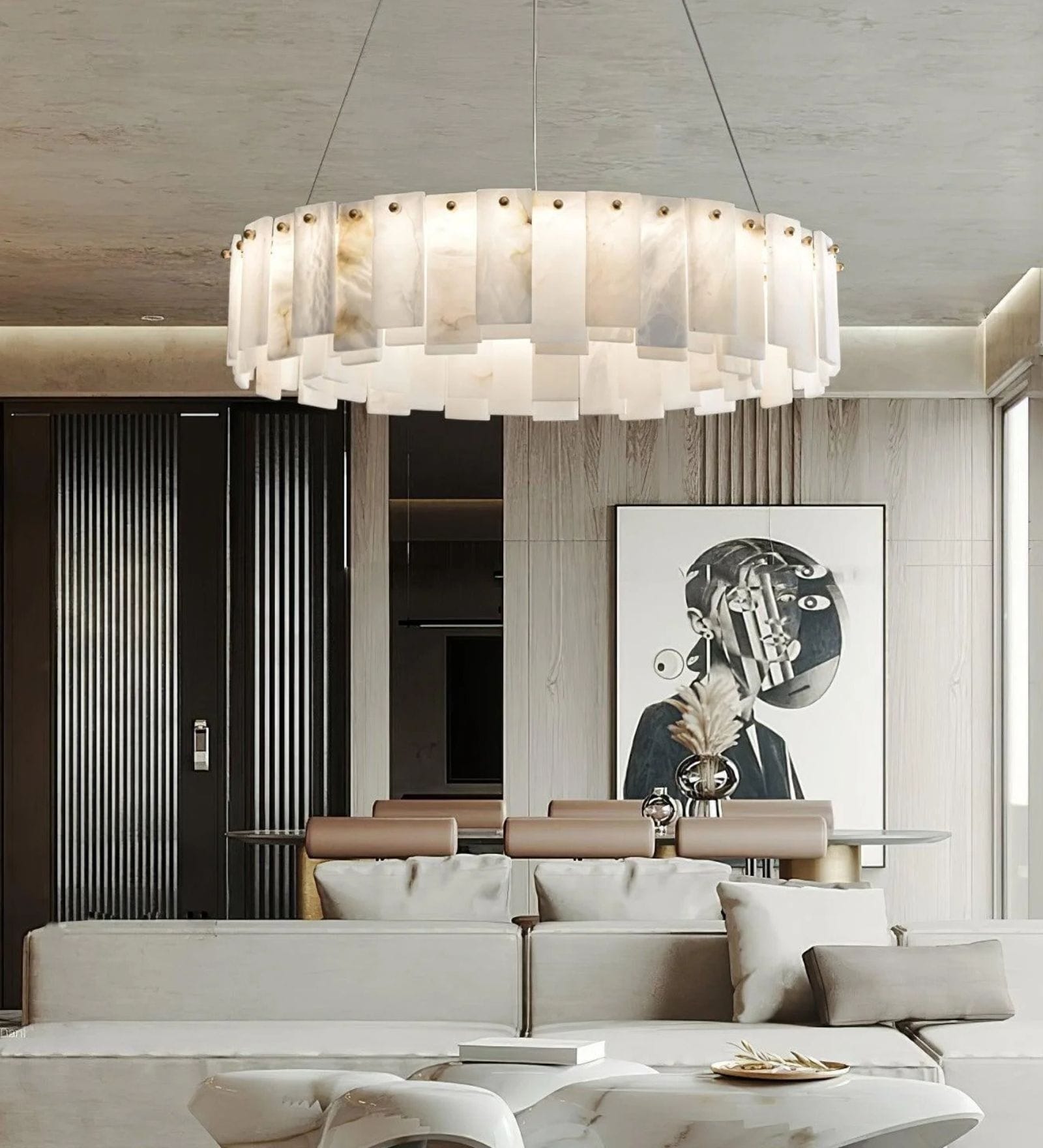 Luna Marble Ring Chandelier   800mm