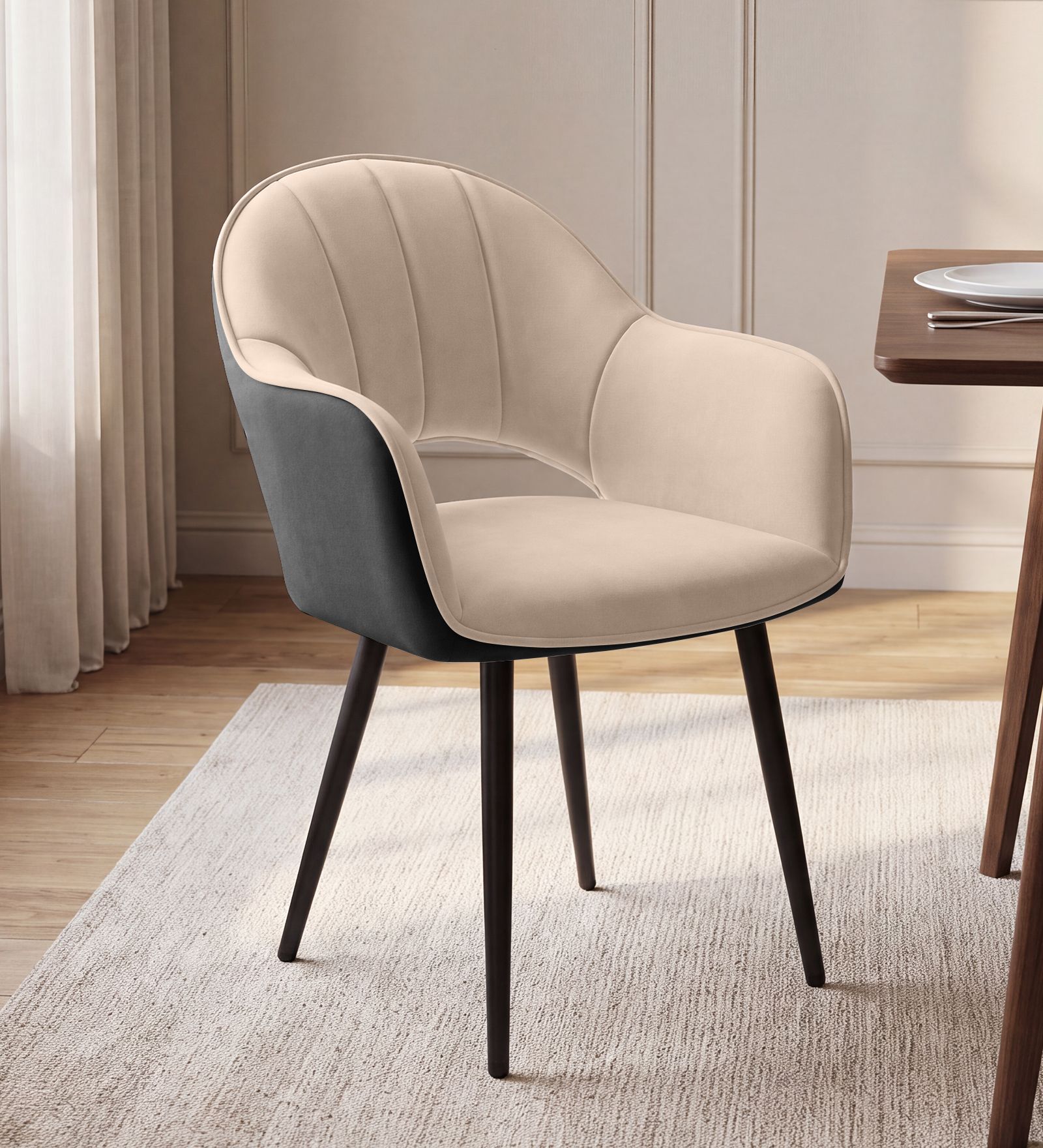 Lunara Premium Armchair In Beige Colour