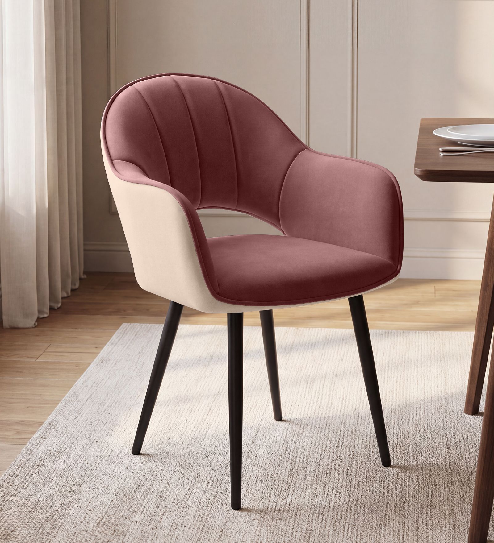 Lunara Premium Armchair In Pink Colour