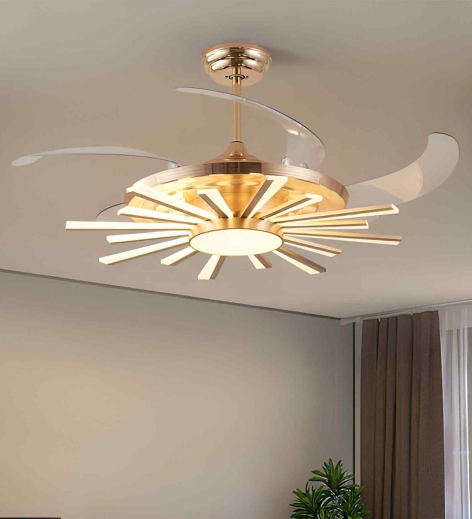 Luno Smart Fan Gold Metal , Google & Alexa Remote & App Control