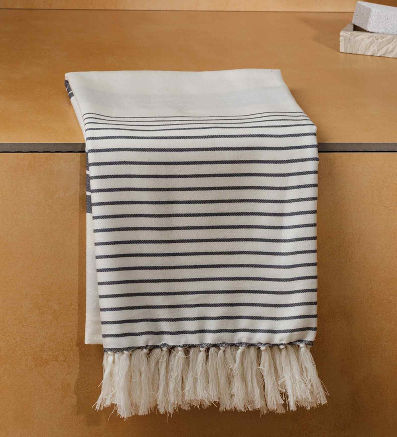 Green Lush Mist Striped Bath Towel 75 Cm