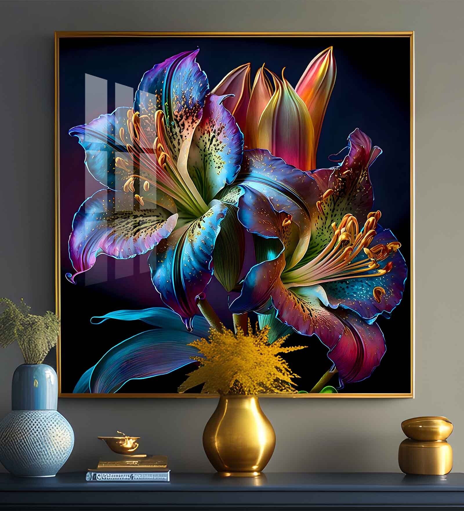 Lush Petal Masterpiece Glass Finish Square Wall Art