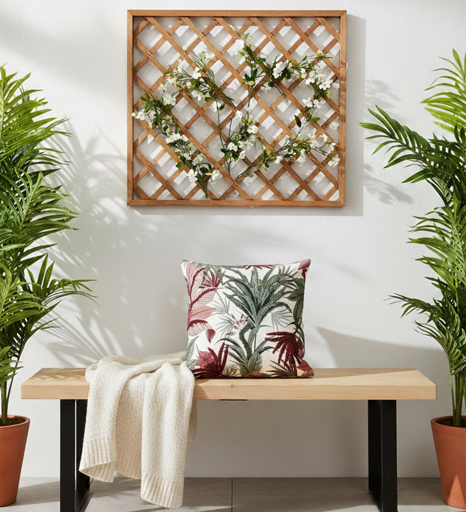 Lush Tropical Red & Green Accent Cushion Cover (Pack Of 1)