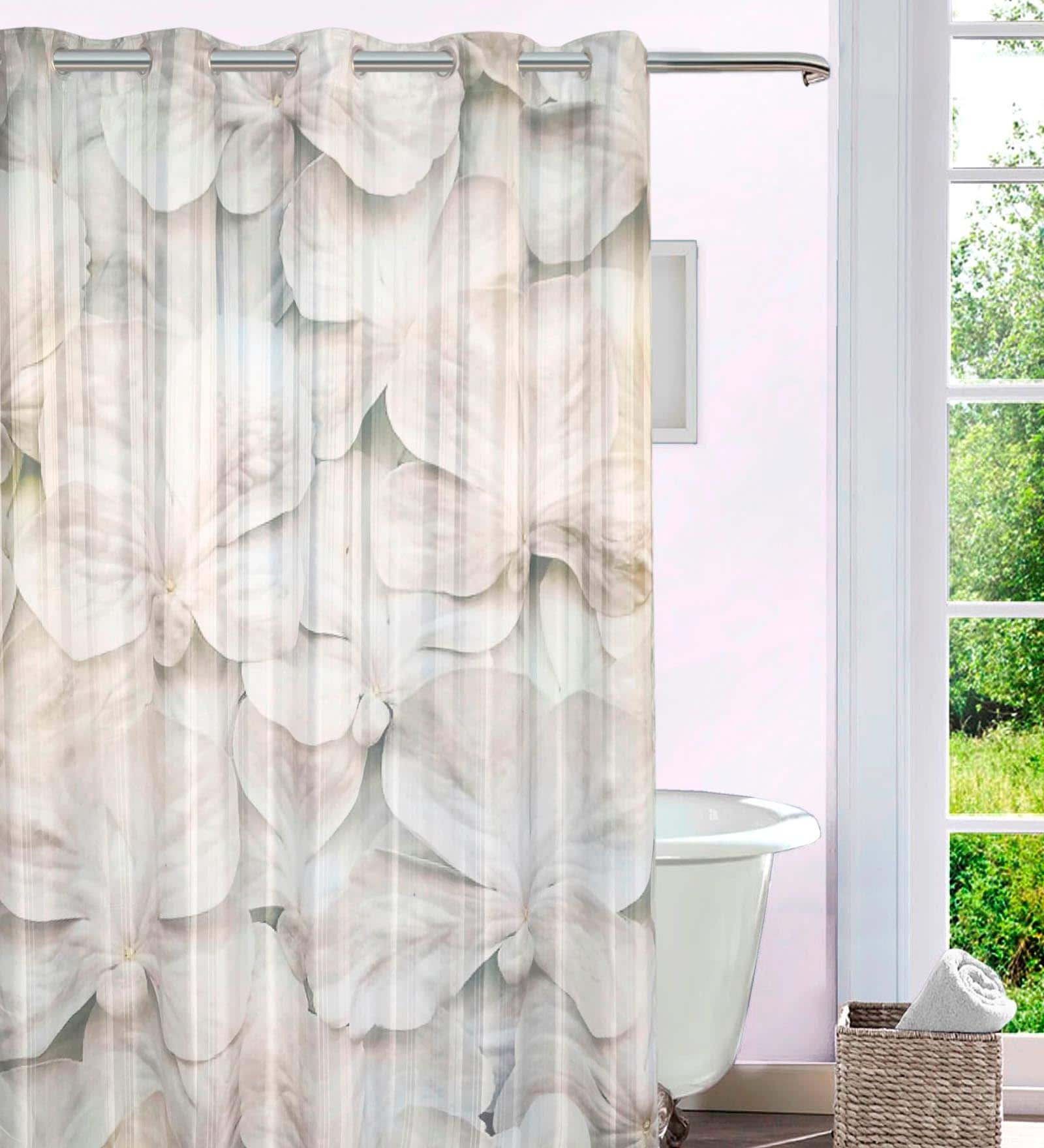 Multicolour Polyester Shower Curtain (Length:82, Width: 72 Inches)