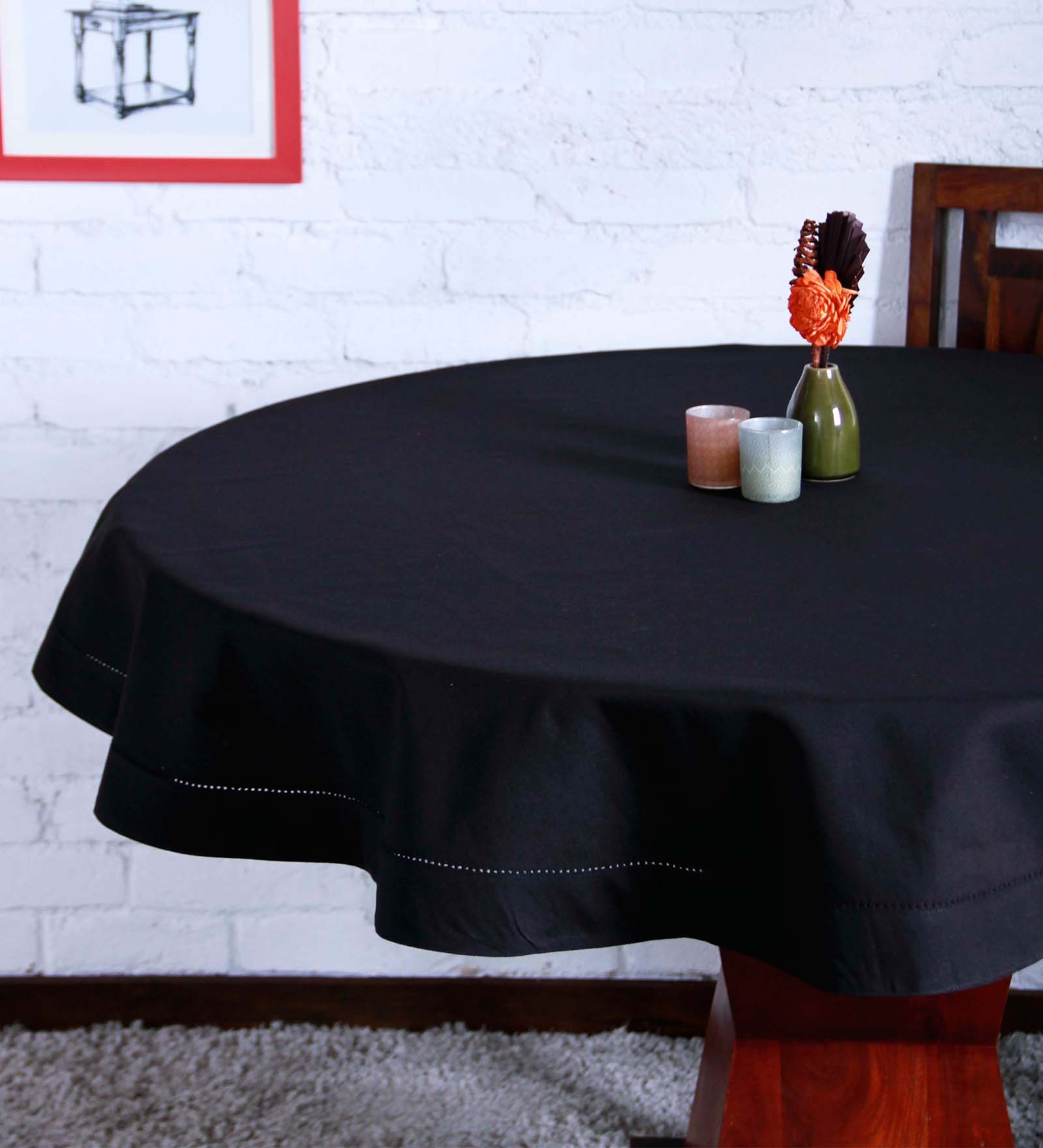 Cotton Black Table Cloth