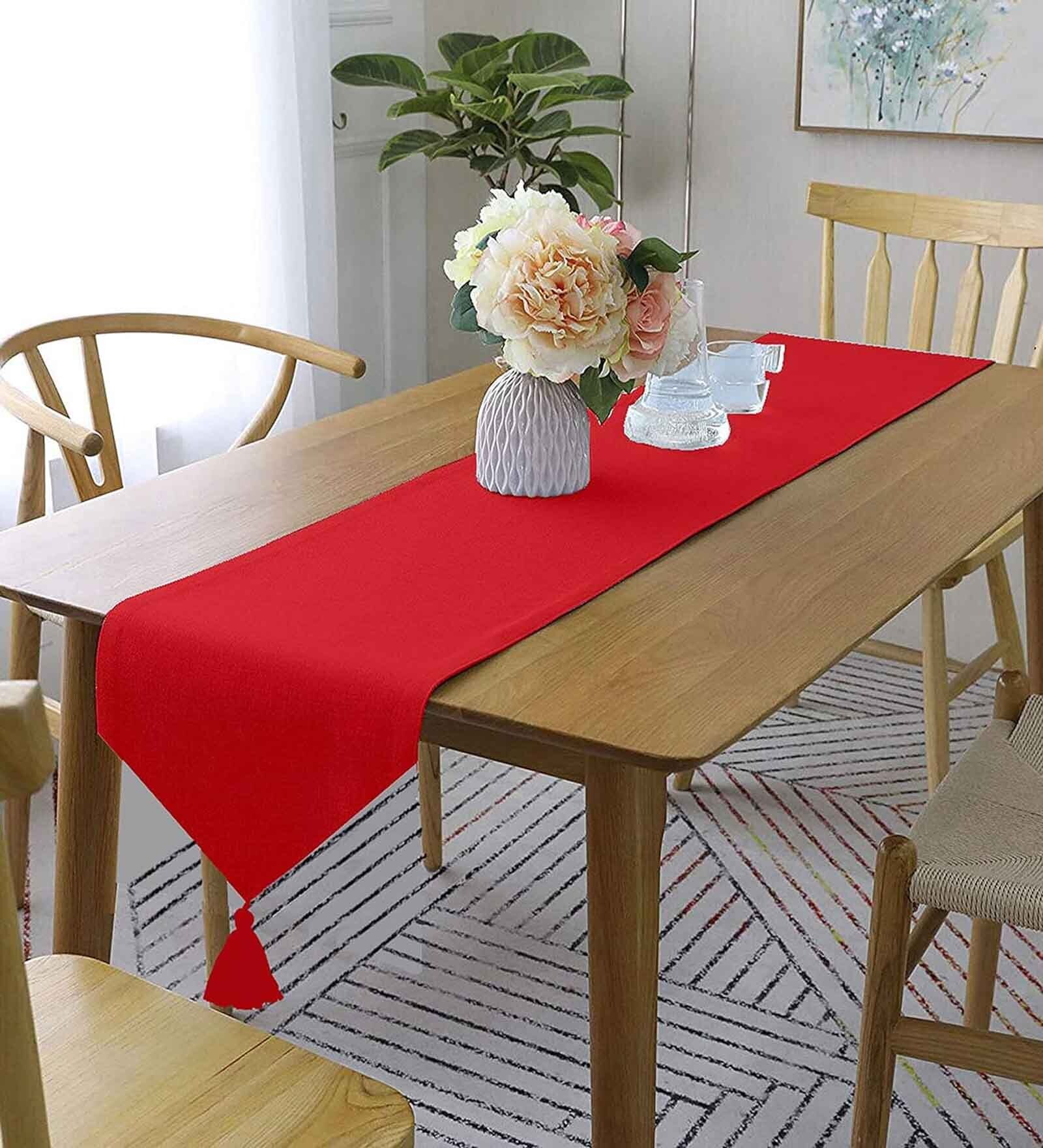Red Ric Rac Table Runner Buy Red Cotton (13 x 72) Solid 6 Seater Table Runner at 10% OFF by ...