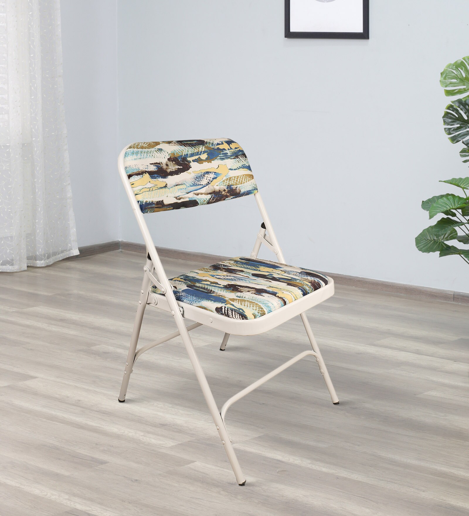 Lux Metal Folding Chair in White Colour