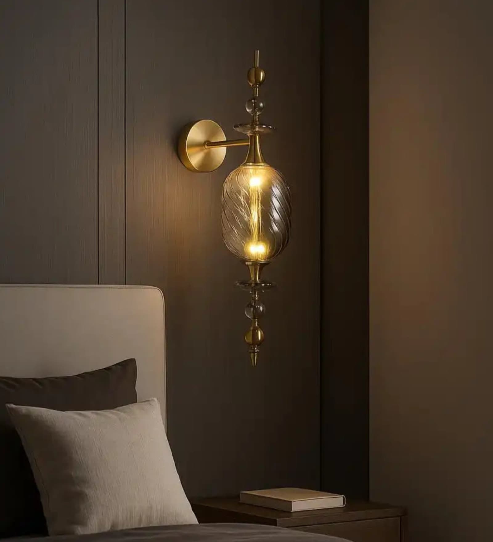 Luxe Amber Crystal Wall Light   Elegant Contemporary Sconce