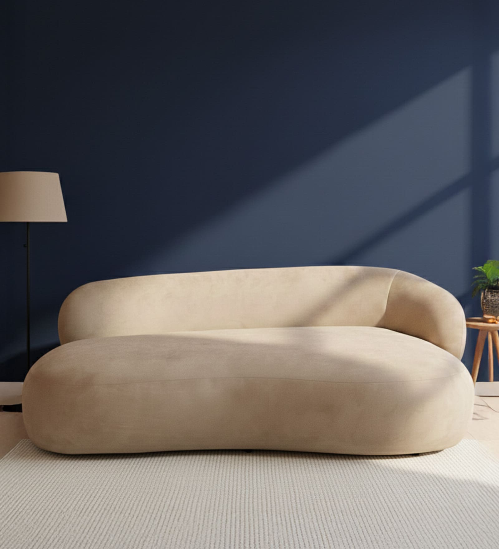 Luxe Lounge Boucle 3 Seater Sofa In Beige Colour