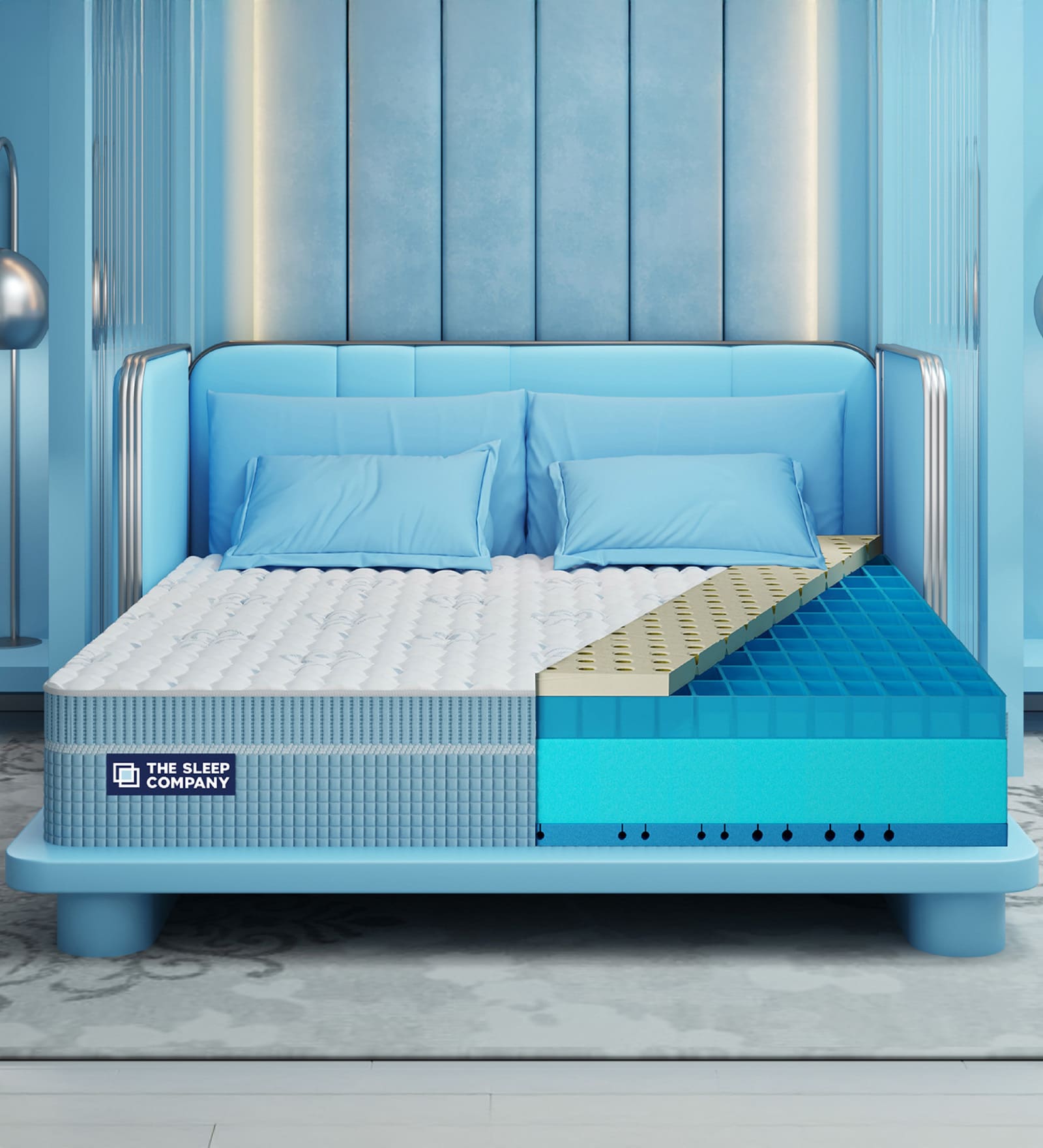 Luxe Royale SmartGrid 8 Inch HR Foam & Latex King Size Mattress With Grid Layer