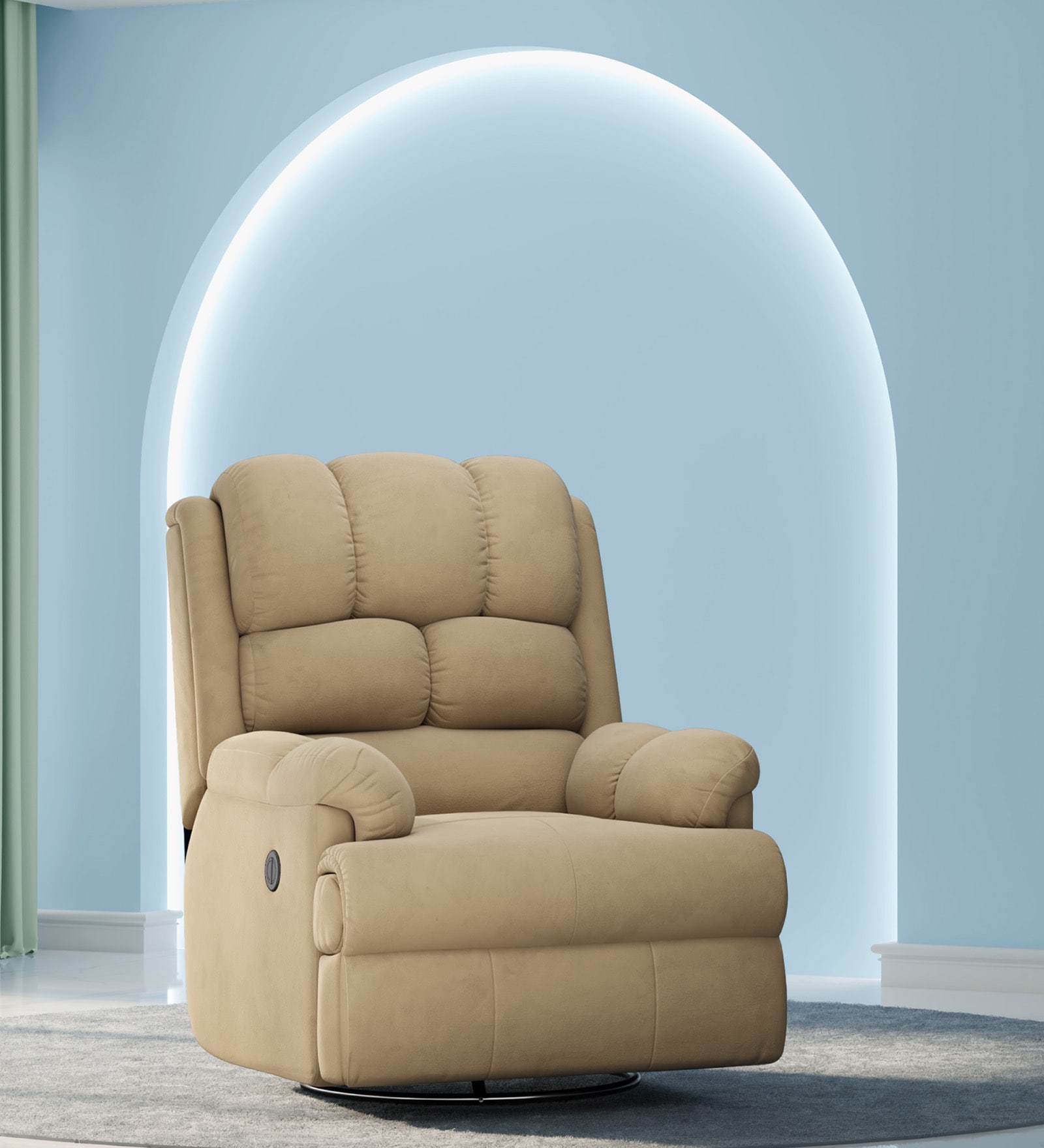 Luxe SmartGRID Motorised 1 Seater Recliner In Beige Colour