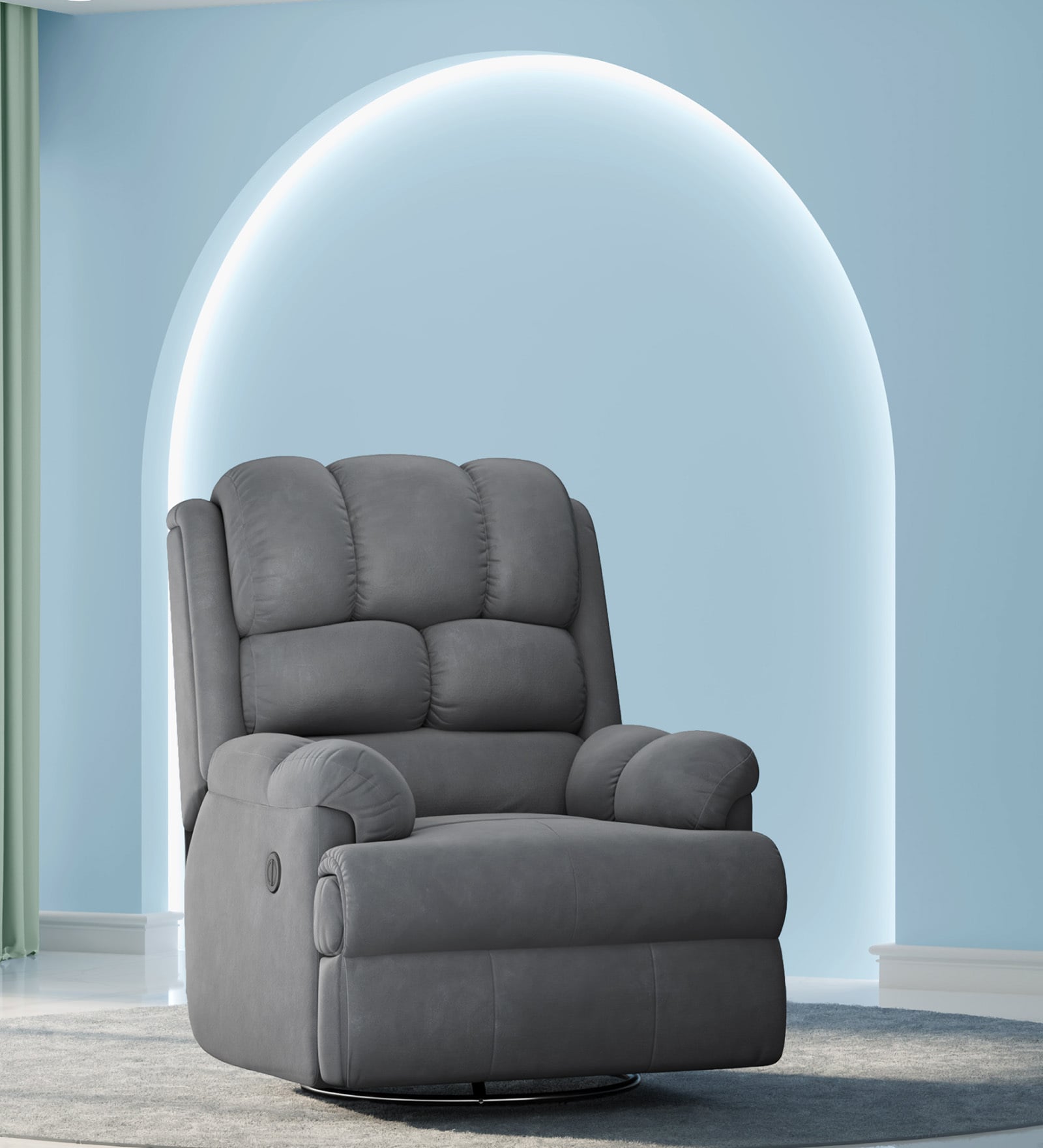 Luxe SmartGRID Motorized 1 Seater Recliner In Grey Colour