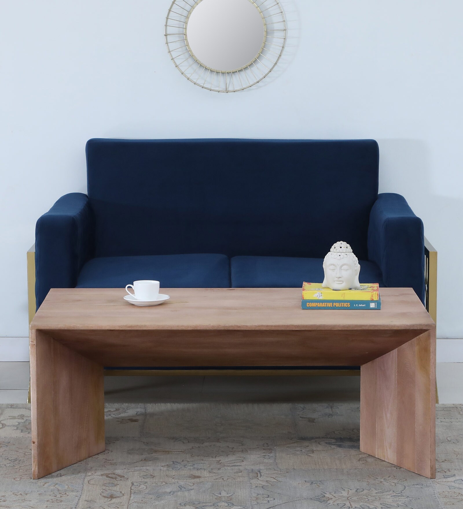 Luxe Solid Wood Coffee Table in Beige Colour