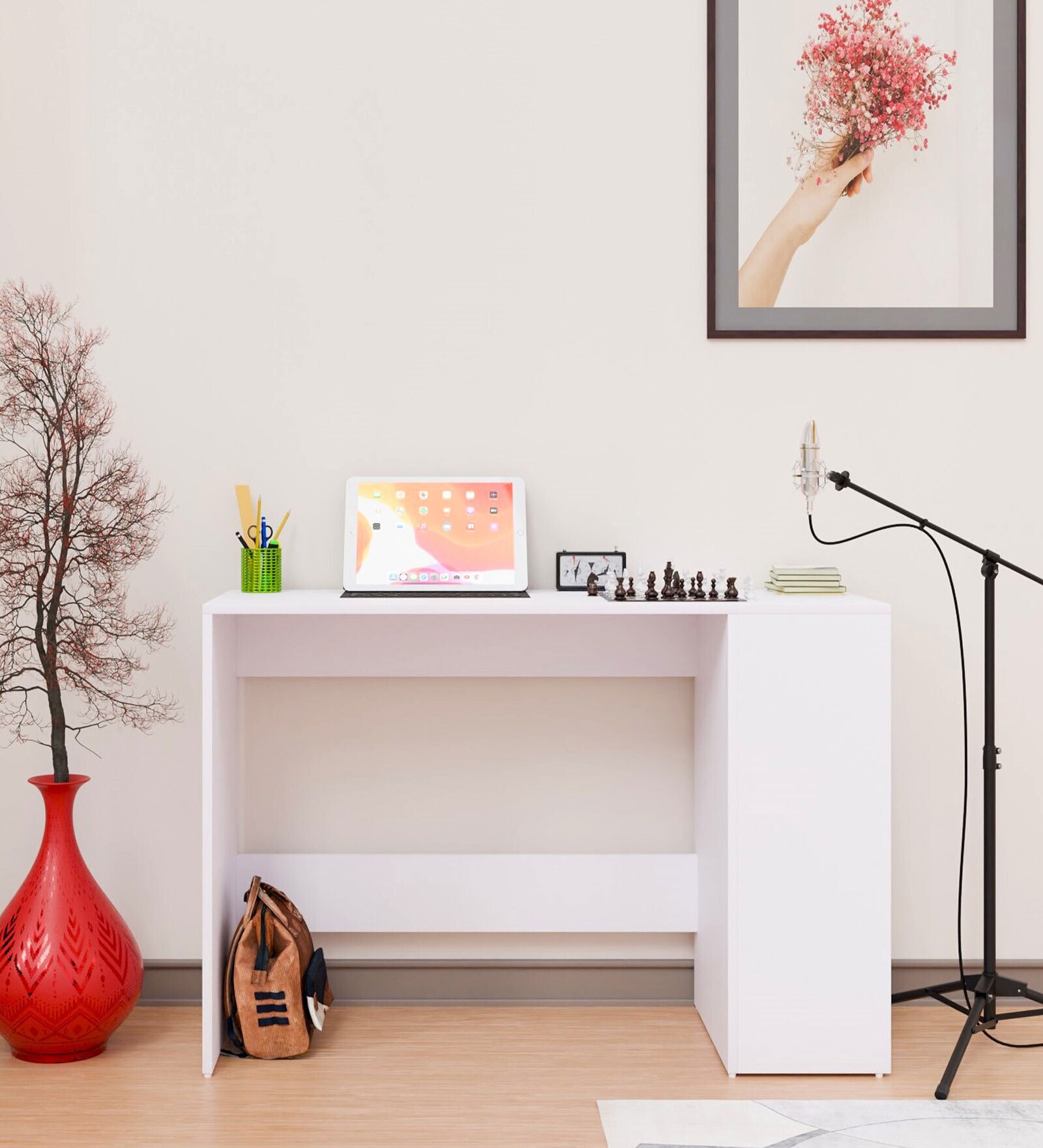 Luxio Study Table In White Colour Luxio Study Table In White Colour