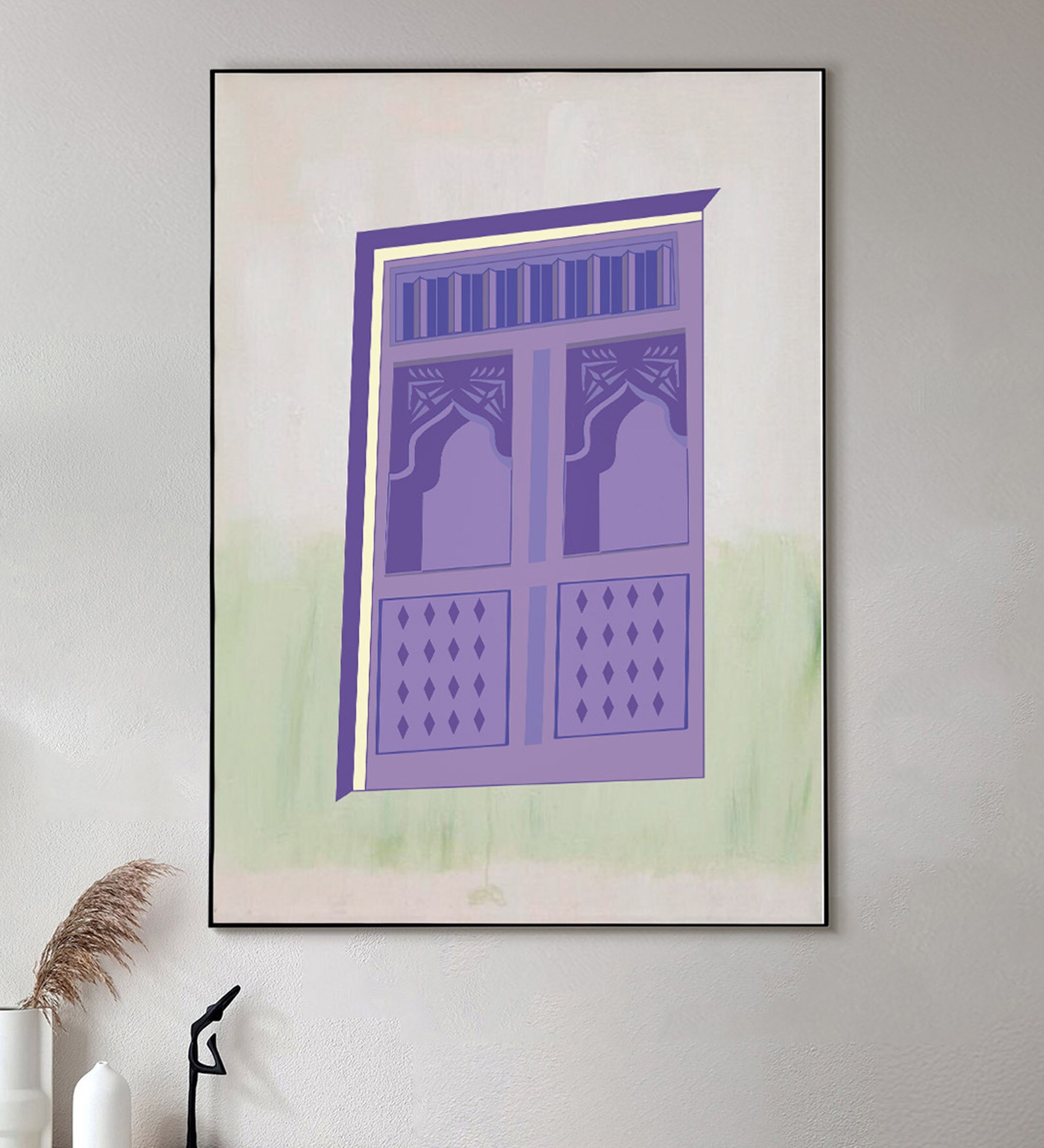 Luxurious Purple Window Canvas Wall Art Print
