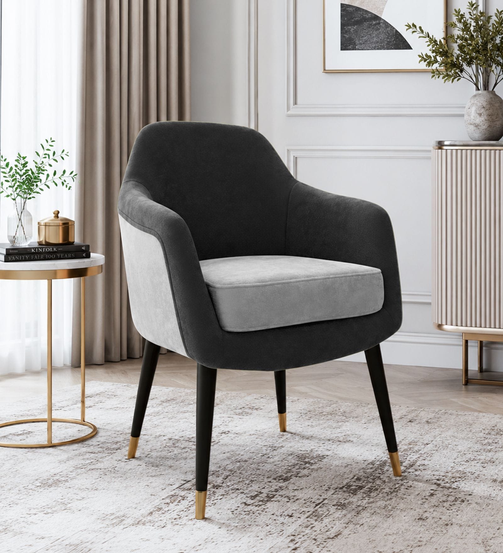 Luxury Accent Lounge Chair In Dark Grey Colour Luxury Accent Lounge Chair In Dark Grey Colour