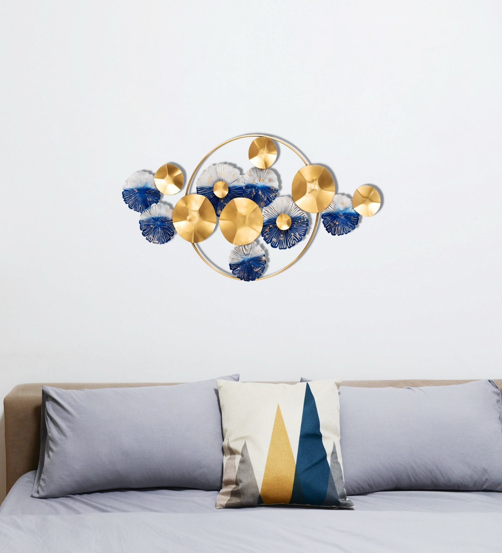 Luxury Blue & Gold Iron Wall Art