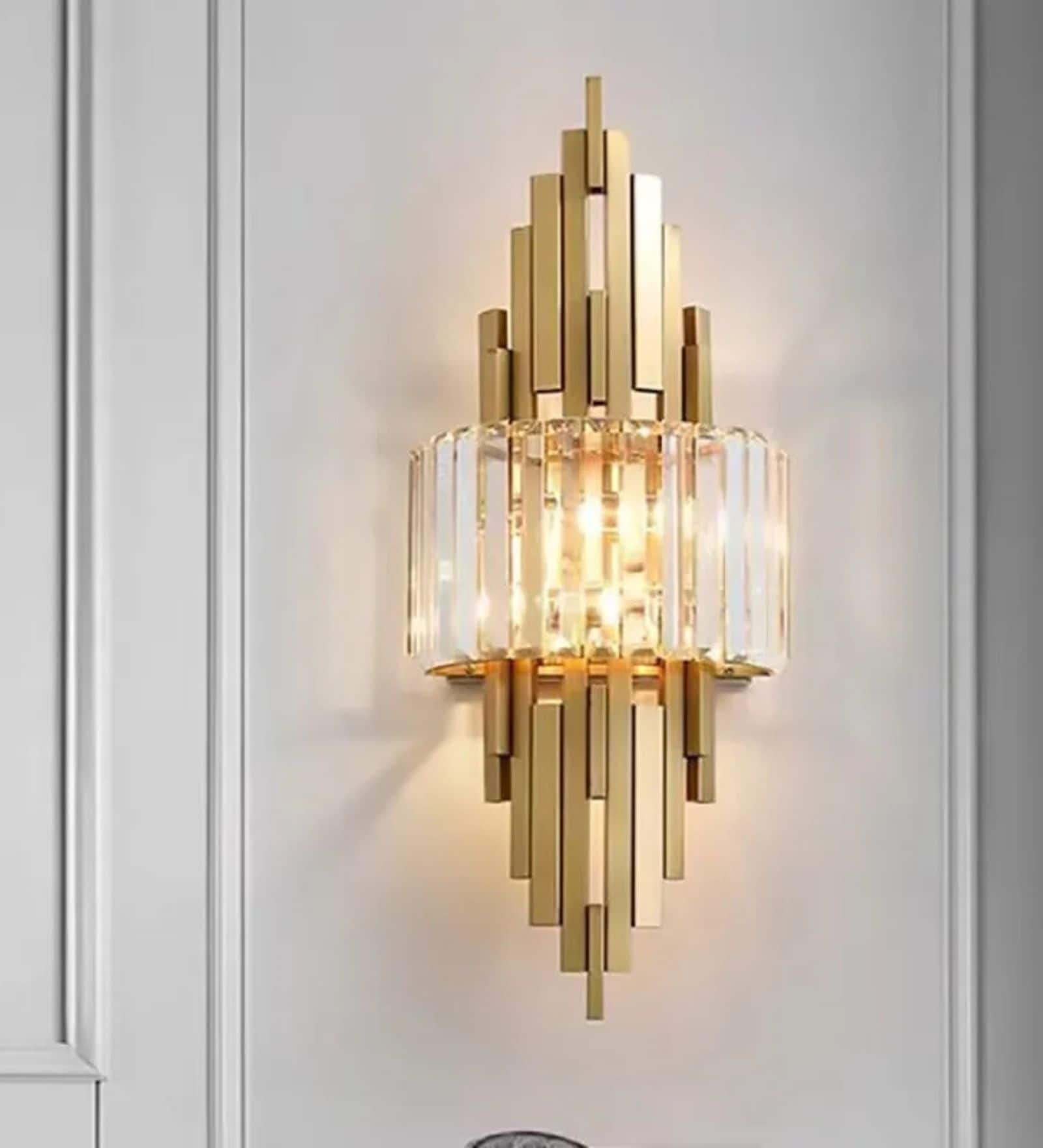 Luxury Gold Crystal Wall Light