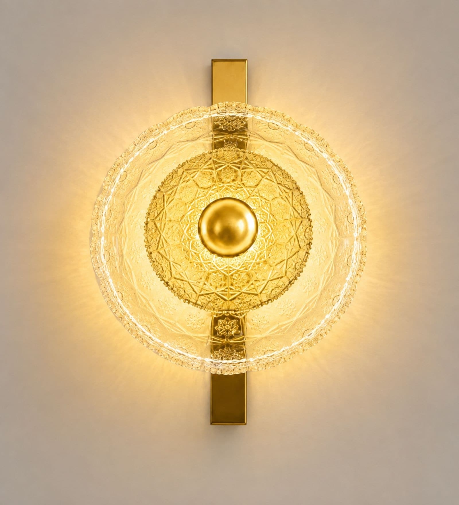Luxury Round Crystal Glass Wall Light