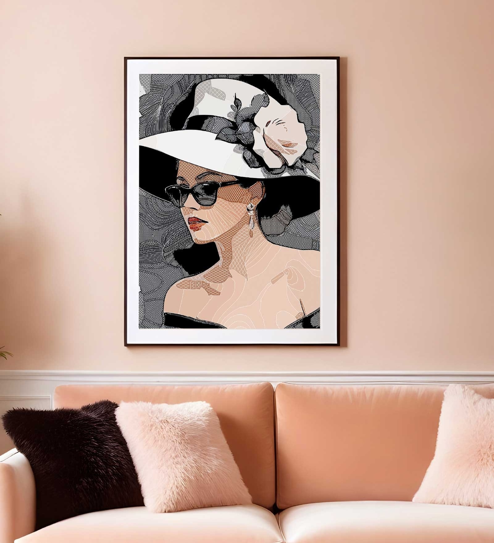 Luxury Vogue Portrait Printed Aclyric Wall Art