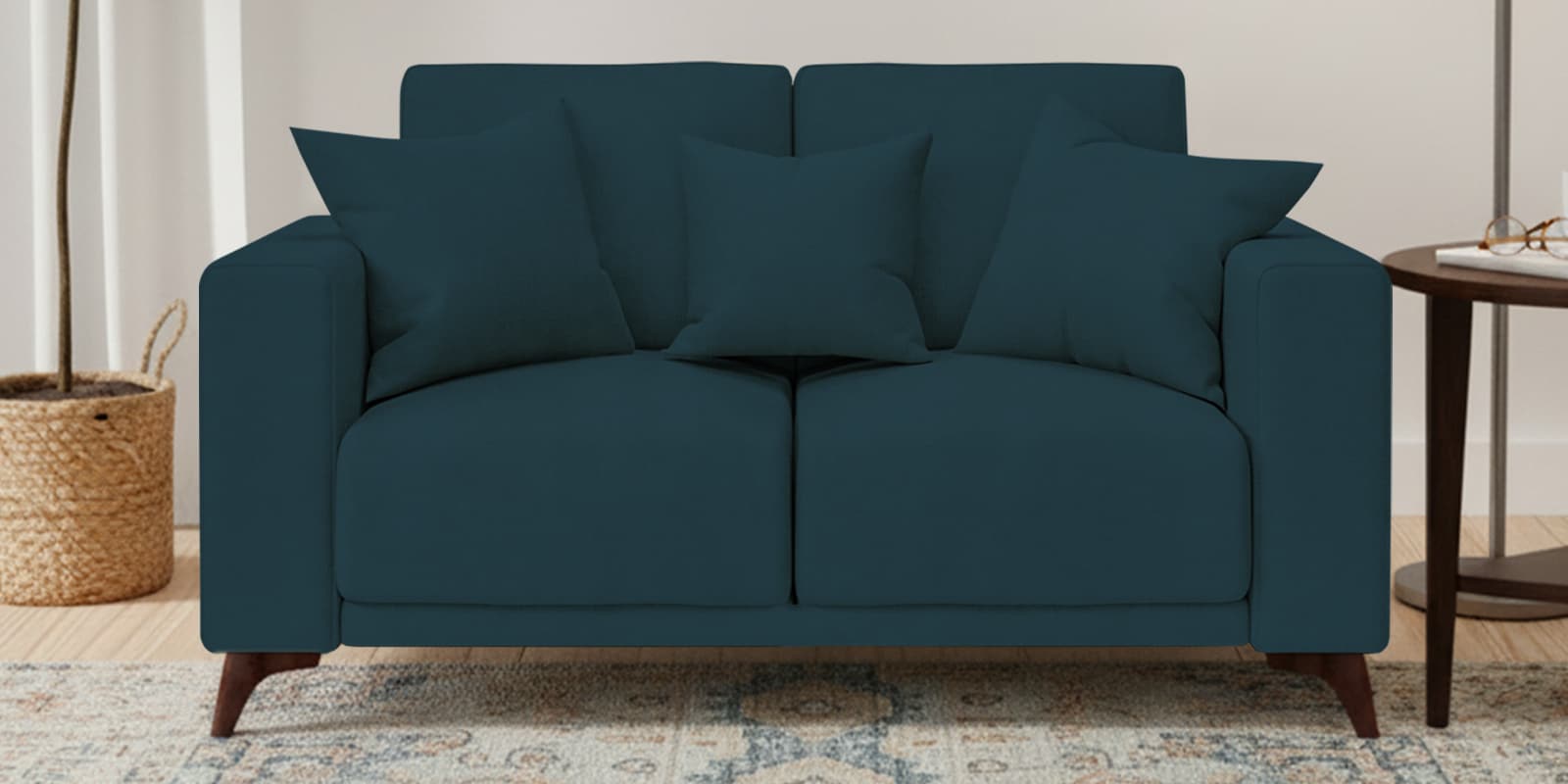 Luca Fabric 2 Seater Sofa in Cool Blue Color