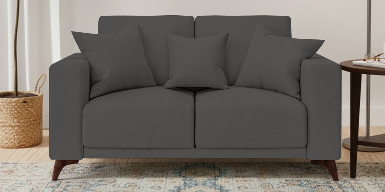 Luca Fabric 2 Seater Sofa in Stone Grey Color