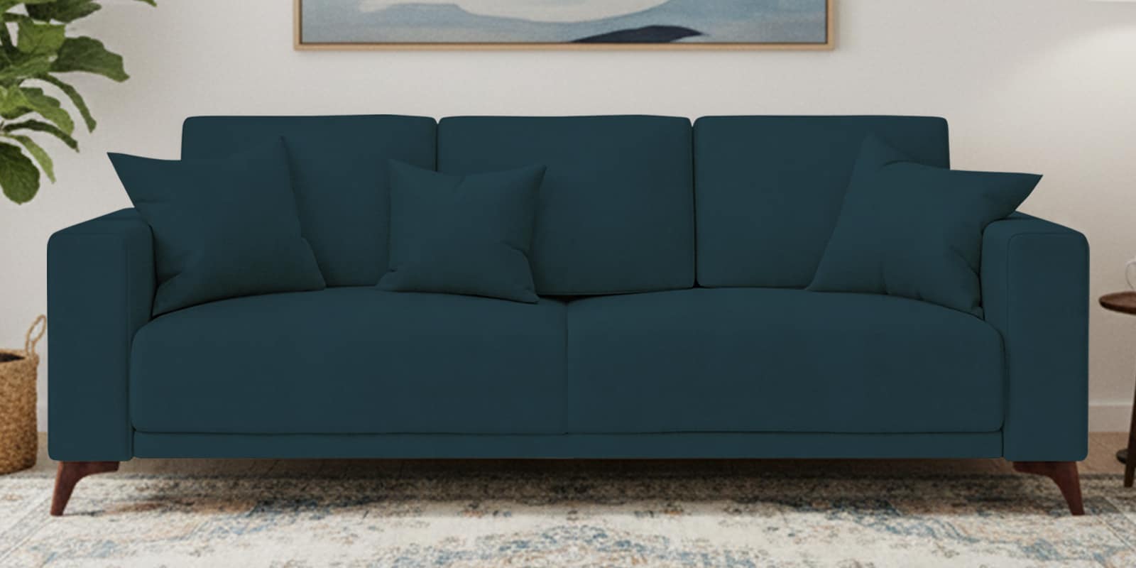 Luca Fabric 3 Seater Sofa in Cool Blue Color
