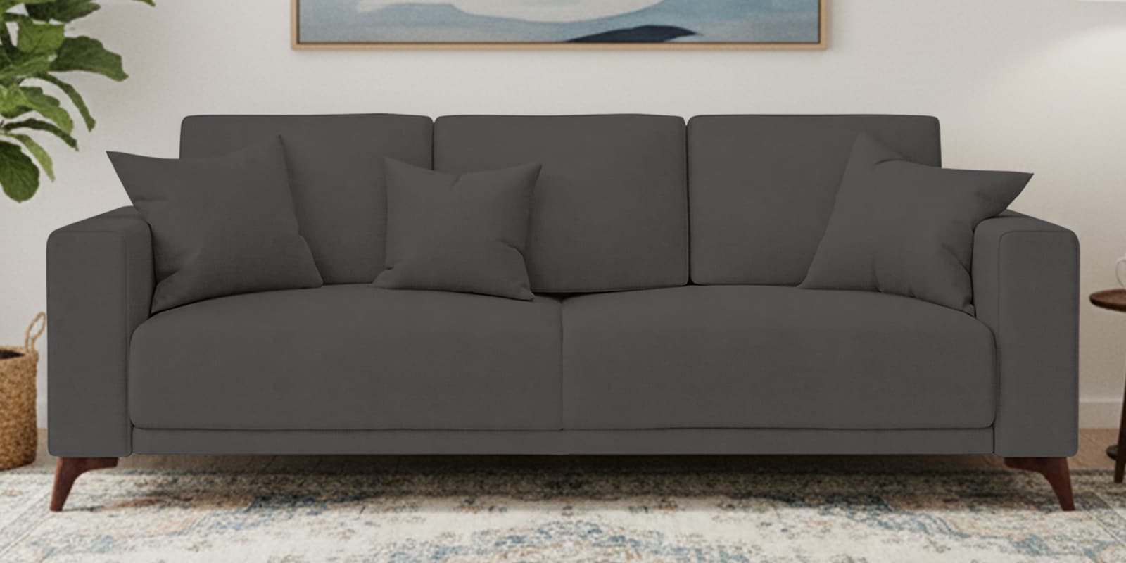 Luca Fabric 3 Seater Sofa in Stone Grey Color