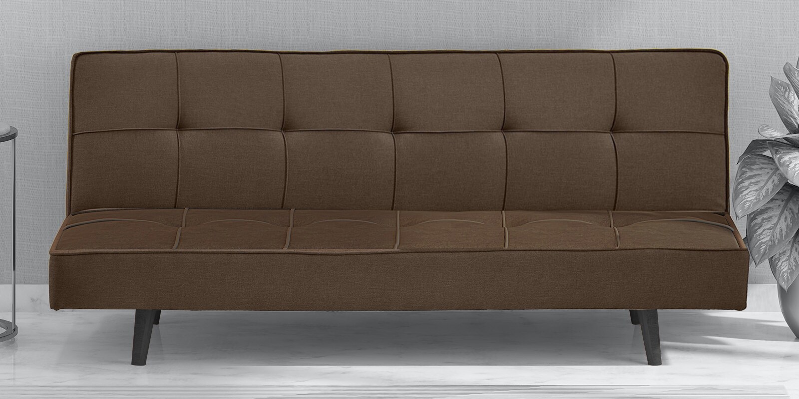 Luiz Sofa Cum Bed In Dark Brown Colour
