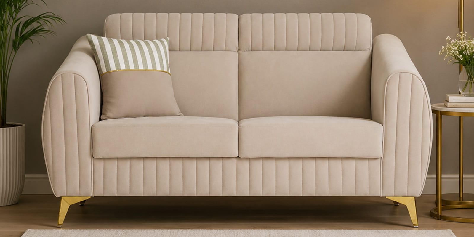Luster Plus 2 Seater Sofa in Beige Colour