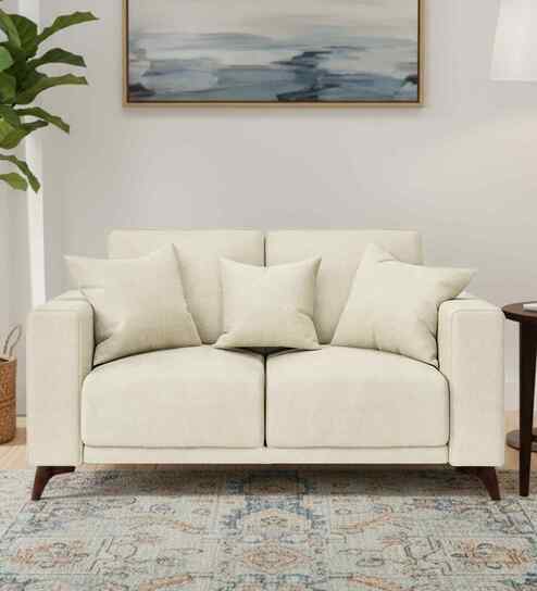 Luca Fabric 2 Seater Sofa In Maple Cream Color