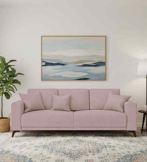 Luca Fabric 3 Seater Sofa In Almond Beige Colour