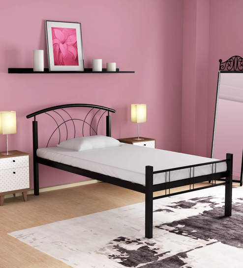 Lucas Single Bed In Black Finish By Nilkamal