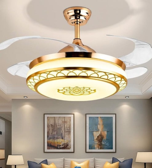 Lumi Smart Fan French Gold Metal + Acrylic , Google & Alexa Remote & App Control