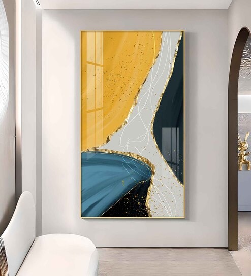 Luminous Depths Glass Finish Vertical Wall Art