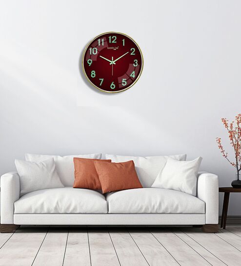 random Gold Luminous Wall Clock With 3D Radium Numbers (13 Inch)-picture-36